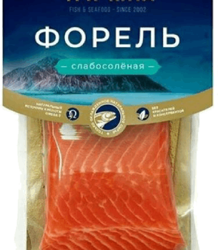 Форель х/к, филе-кусок на коже, в/у, 150 гр, ТМ Три Кита