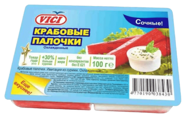 Крабовые палочки ТМ VICI,  100 гр.