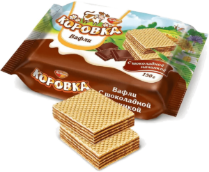 Вафли Коровка с шок. начинкой 150гр