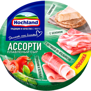 Плавл. сыр Hochland Ассорти ЗЕЛЕНЫЙ 140 г