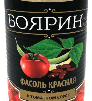 Фасоль красная в т/с "Бояринъ" 425мл ж/б