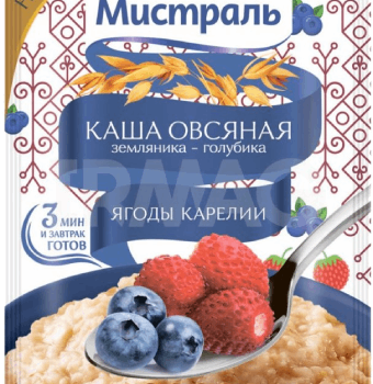 Каша овс. "Мистраль" Земляника-голубика Ягоды Карелии 40гр