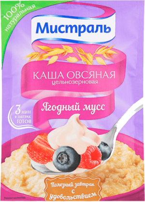 Каша овсяная "Мистраль" Ягодный Мусс 40гр