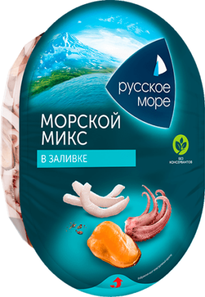 РМ Коктейль из морепродуктов "Морской микс" в ЗАЛИВКЕ п/у 180г. 1/6, шт