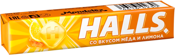 HALLS Мед и лимон карамель леденцовая 25г