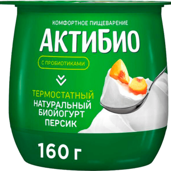 АктиБио Биойогурт термостатный обогащ. Персик 1,7% 160г Ф