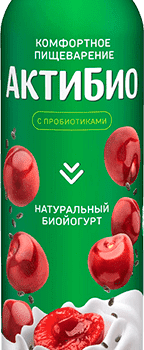 АктиБио Биойогурт обогащенный вишня, семена чиа 1,5% 260г Бут.