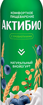 АктиБио Биойогурт обогащенный Яблоко клубника черника 1,5%260г Бут.