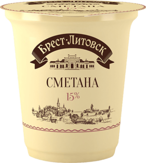 СМЕТАНА БРЕСТ-ЛИТОВСК П/СТ 180г 15%