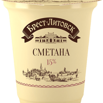 СМЕТАНА БРЕСТ-ЛИТОВСК П/СТ 180г 15%