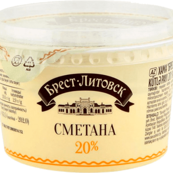 СМЕТАНА БРЕСТ-ЛИТОВСК П/СТ 180г 20%