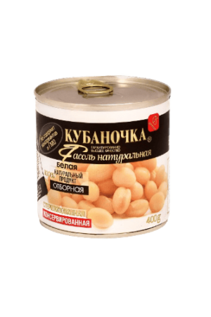 Фасоль белая натуральная "Кубаночка" ж/б 400г (шт.)