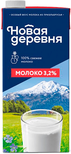 МОЛОКО НОВАЯ ДЕРЕВНЯ УП 3,2% Т/П 1000 Гр