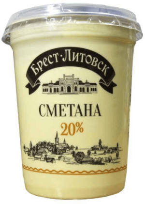 СП СМЕТАНА БРЕСТ-ЛИТОВСК П/СТ 300г 20% (12 шт) шт