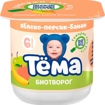 Тема Биотворог Яблоко Персик Банан 4% 95 г Ст. (шт.)