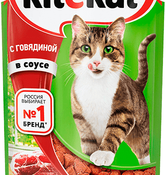 Kitekat Пауч 85г Говядина в соусе