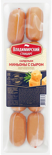 Сардельки Миньоны с сыром п/а 410 гр, ВСт