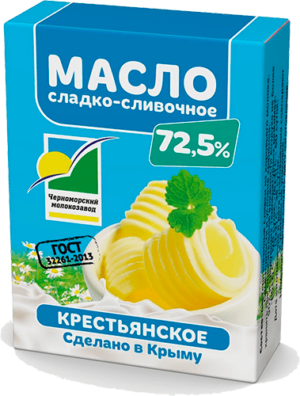 Социальный Масло сладко-сливочное "Крестьянское" 72,5% 180г. ЧЗПТ