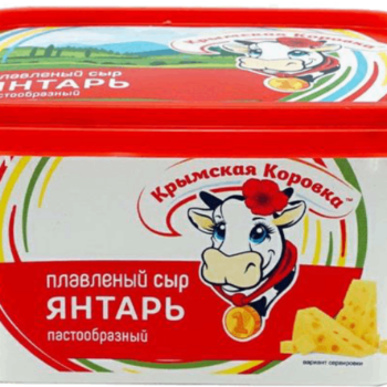 Сыр плавленый "Янтарь" 50%, фас. 380гр.(ванночка), ТМ "Крымская Коровка"