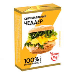 Сыр плавленый "Чеддер" 45, фас. 90гр.фольга, ТМ "Yamm me"