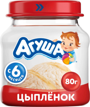 Пюре Мясные Агуша 6% 80г Цыпленок