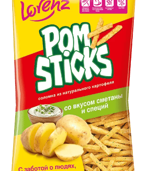 ЛОРЕНЦ соломка карт. 100г СМЕТАНА "Pomsticks"