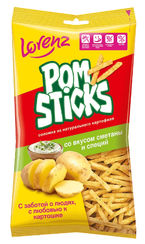 ЛОРЕНЦ соломка карт. 100г СМЕТАНА "Pomsticks"