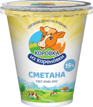 Сметана КизК 15% 300г стакан