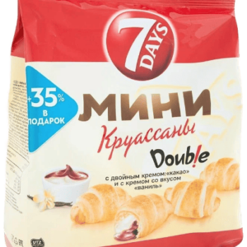 Круасcаны "7 Days" Мини DOUBLE Какао-Ваниль 265г